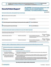 Thumbnail of Novartis Patient Support Patient Authorization and Additional Consents Form